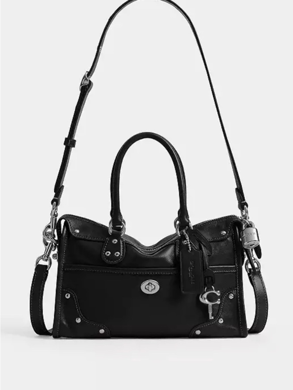 Coach Black Leather Rhyder Satchel Bag 24 🛍️